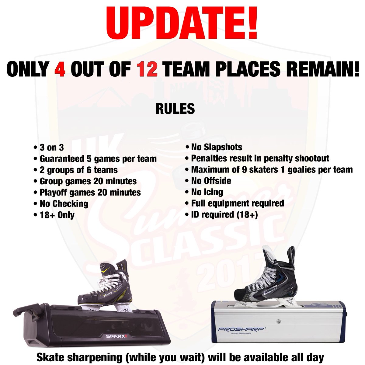 Only 4 spots left! Facebook.com/ukwinterclassic