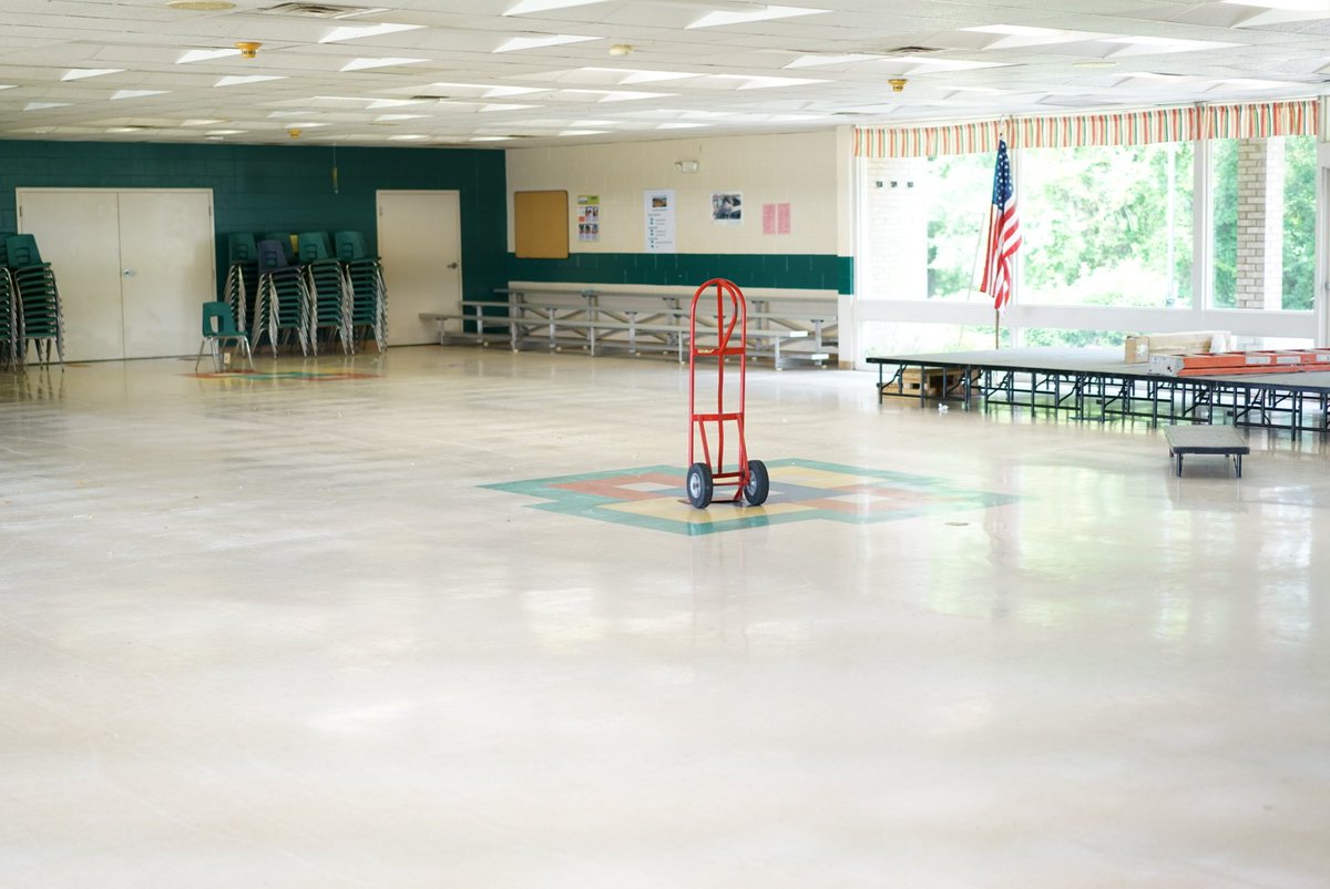 ForJoCo's tweet photo. Today, the Camp JoCo team is transforming an empty lunch room into the space for the community wide VBS! #CampJoCo #ForJoCo https://t.co/kLcPH7lIqJ