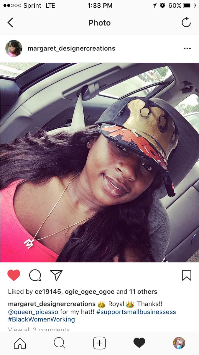 Queen_Picasso's tweet photo. My high school classmate supported! Much Love ๐จ๐ฏ #CustomDadHat https://t.co/q2fQTFkRE3