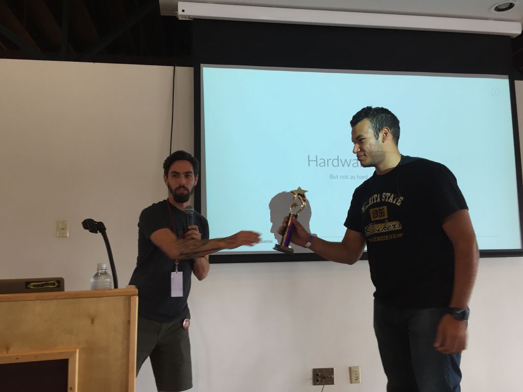 StartupWichita's tweet photo. The #TechMidwest Hackathon winners have been announced! @amrhazemm for his AI powered crypto currency trader https://t.co/dD1OUdd40x