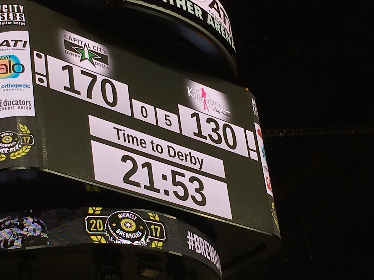 #FINAL <a href="/CCDerbyDolls/">Capital City</a> 170-130 <a href="/KillamazooDD/">Killamazoo Derby</a> at #MidwestBrewHaHa2017