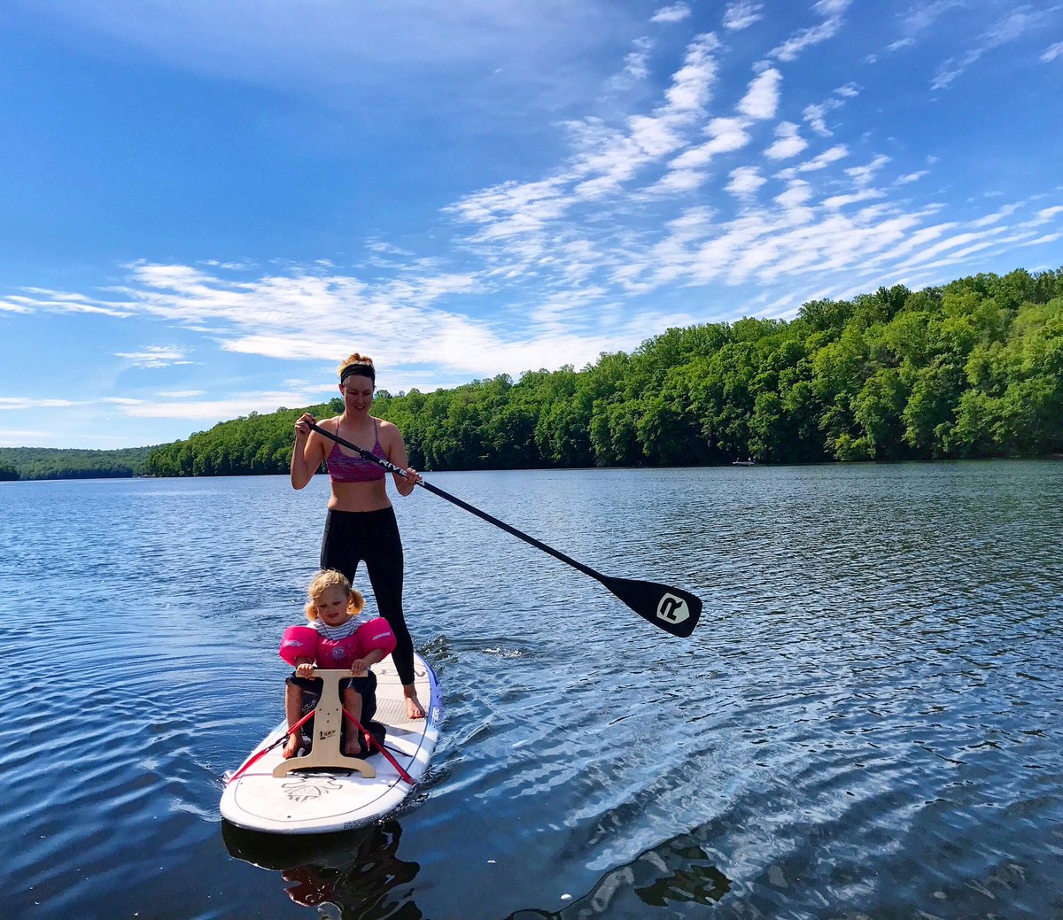 HalesPerry's tweet photo. Picked up a sweet little water nymph on the dock this morning #SUP #PowerOfShe @Athleta https://t.co/PX8PQDsNAI