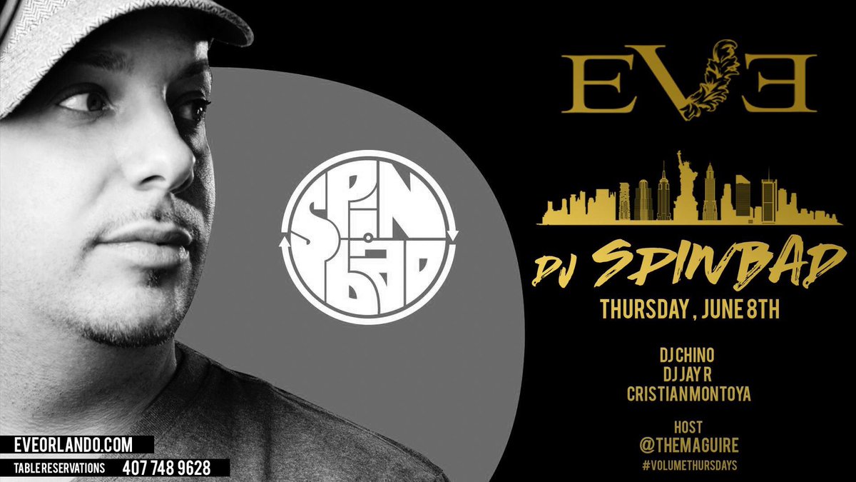 Thursday June 8th The Legendary DJ SPINBAD Will Be Performing <a href="/EveOrlando/">EVE Orlando</a>