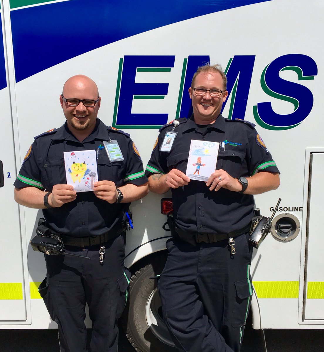 EHS_Alberta's tweet photo. Thanks @HAS_LRSD! These amazing cards were created for #YourEMS South Zone practitioners. Truly appreciated! #psweek2017 @ParamedicChiefs https://t.co/Yebv7V5yqd