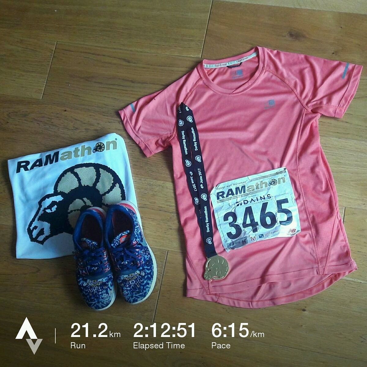lja_ed's tweet photo. had a great morning running a new HM PB at the @RamathonHalf! thankyou all for the lovely course &amp; brilliant volunteers 🐏🏃👌 #derbyhalf https://t.co/ga0g8Dspje