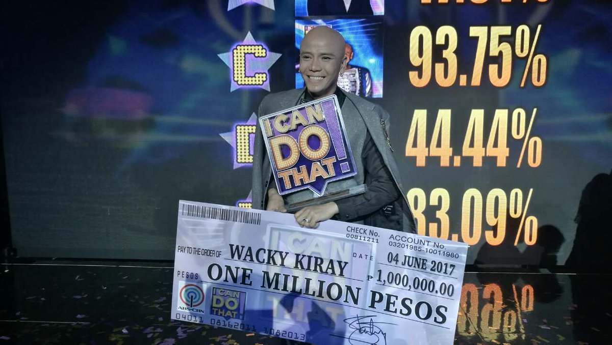 ABSCBNpr's tweet photo. Wacky Kiray named “I Can Do That’”s Greatest Entertainer #iCanDoThatGreatestEntertainer
https://t.co/8srQDHtypt https://t.co/oHggdphJsX