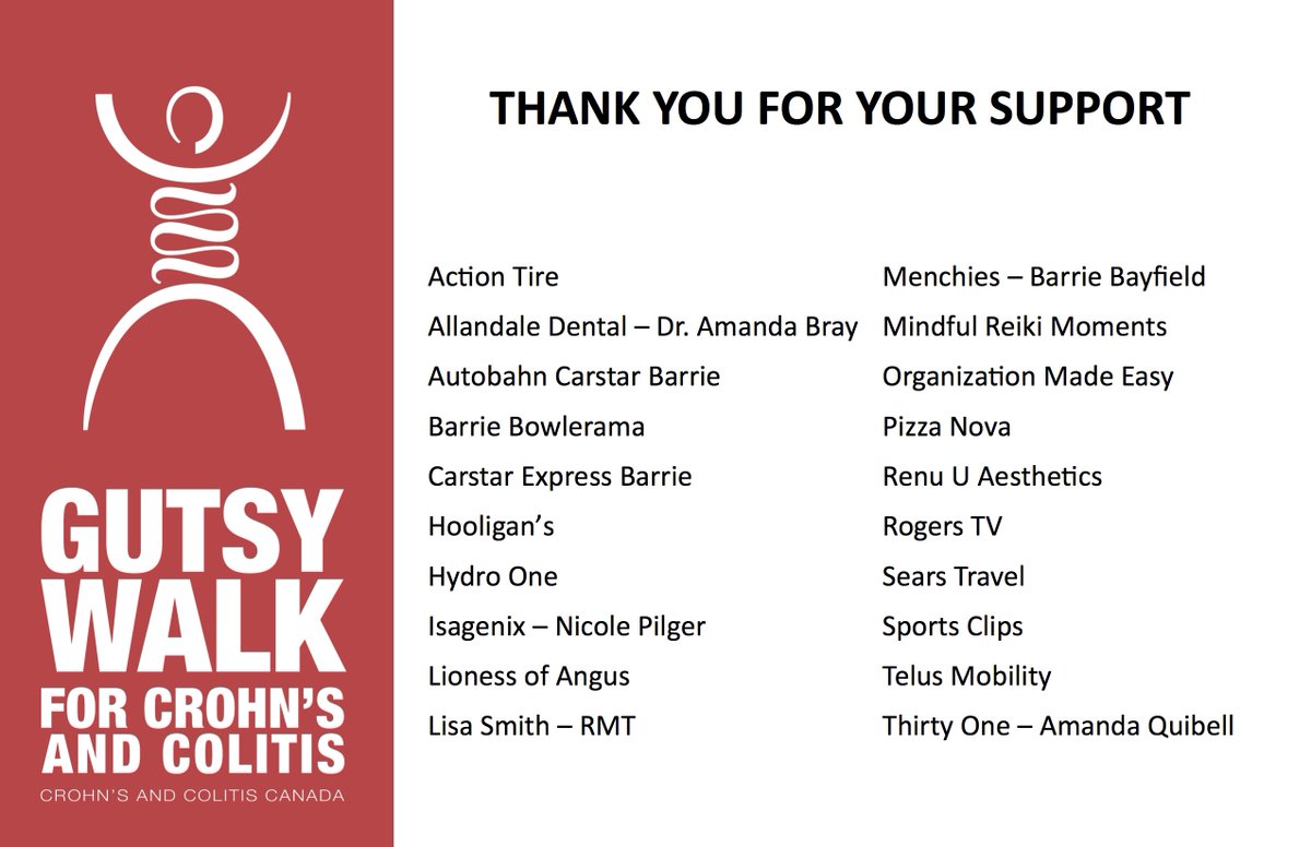 getgutsysimcoe's tweet photo. In case we didn't say it enough... THANK YOU. Thank you so much to our local sponsors! #GutsyWalk #Barrie #SimcoeCounty https://t.co/UZMQnkqxrt