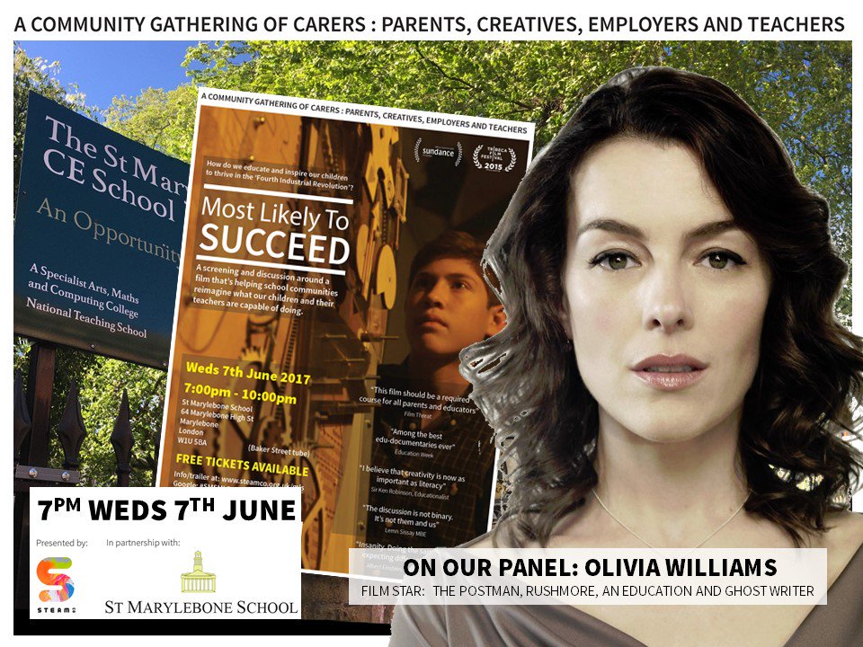 ST3AMCo's tweet photo. Hollywood Actress Olivia Williams to join panel at our #SCOMLS community screening THIS WEDS EVE 7th. Trailer: https://t.co/JIEcYKBwDB https://t.co/MZORdepSbj