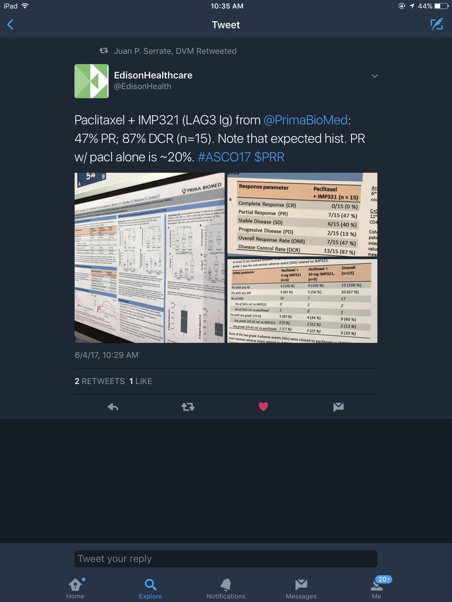 WayneHolemann's tweet photo. Finally a breast cancer drug that works #lag3 $bmy $mrk #ASCO17 $loxo https://t.co/TKK9WqMyjt