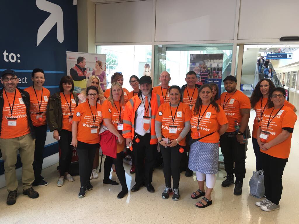 Volunteering today at #OneLoveManchester for #headsup trauma counselling charity