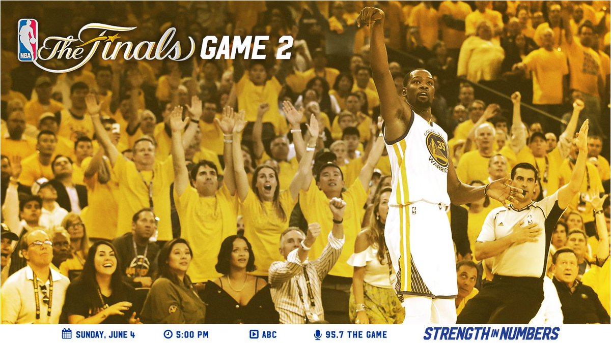 warriors's tweet photo. IT'S GAME DAY! The Dubs look to defend home court. #NBAFinals #StrengthInNumbers

GAME PREVIEW &amp; TICKETS » https://t.co/XbA5HbHe2K https://t.co/UzjXR4Wyok