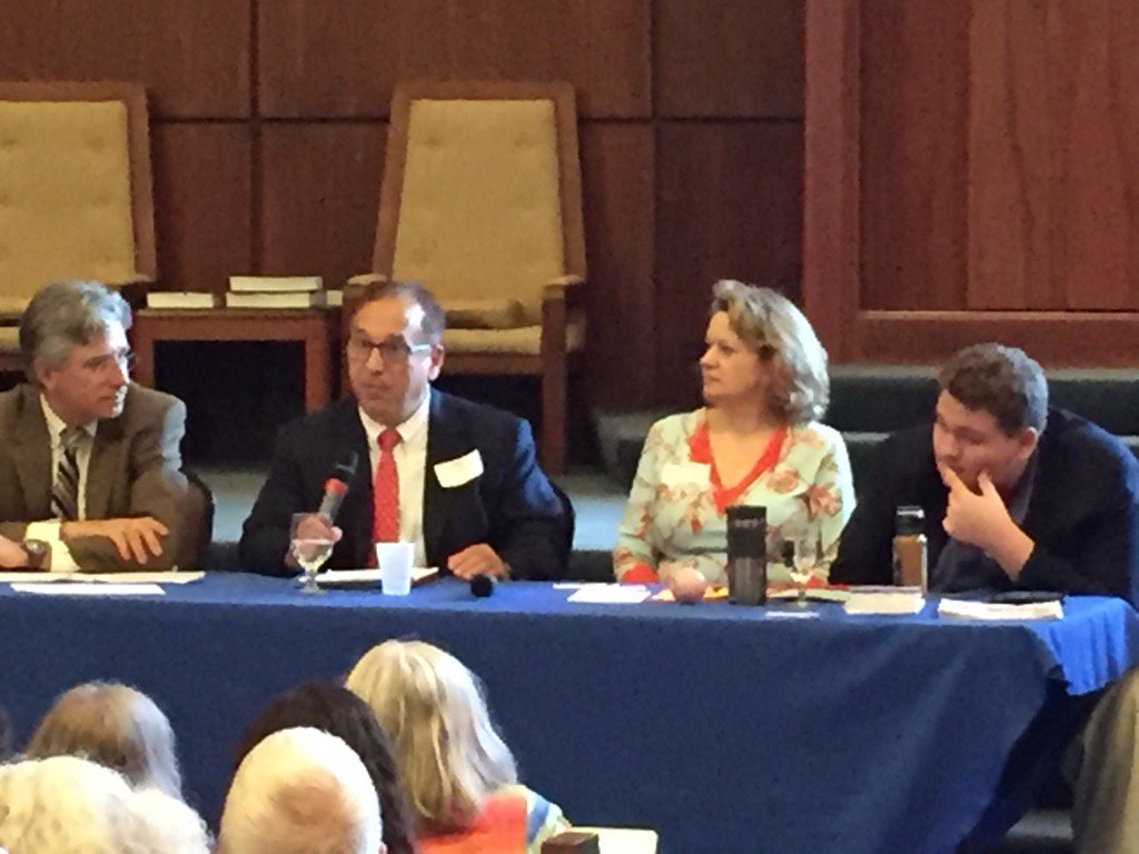 ChiSchoolPrez's tweet photo. Expert @NRCI_TCSPP conf panel: Dr. Mark Reinecke, Dr. Louis Kraus, Christine Walker, and Schuyler Walker. #NRCIConf https://t.co/eJdYUYCRG6