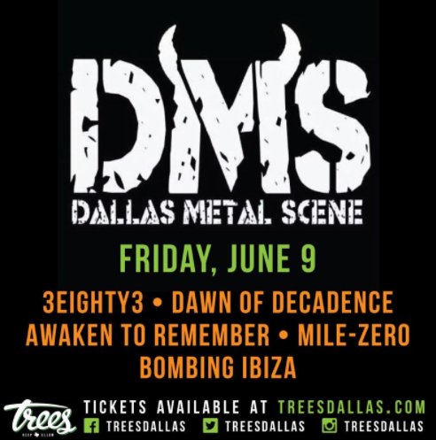 LiveAFus's tweet photo. NEW CONCERT ANNOUNCEMENT: Dallas Metal Scene Showcase w/ 3eighty3 &amp; more - 6/9. Tickets on sale now! https://t.co/Bk09Gu47YZ https://t.co/6D856sa1tv