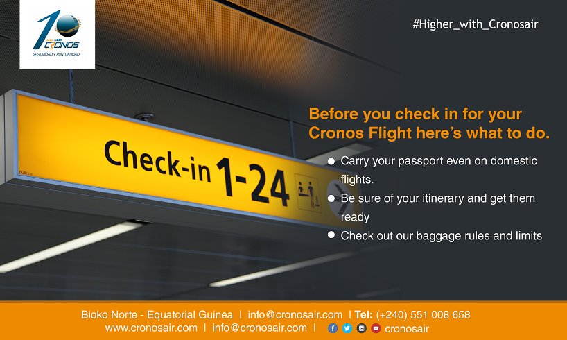 CronosAirlines's tweet photo. Our seamless check in process allows you to do more. Here are some great tips to look out for before you check into our flights. #CronosAir https://t.co/RZrIhcV0CI