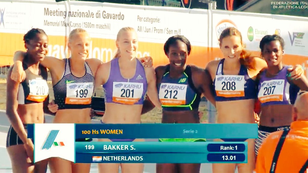 TopatletiekLive's tweet photo. Winst voor Sharona Bakker in Italiaanse #Gavardo 13.01s vóór Eefje Boons 13.12s (+2,3 rw) https://t.co/TrrZBgCKT0