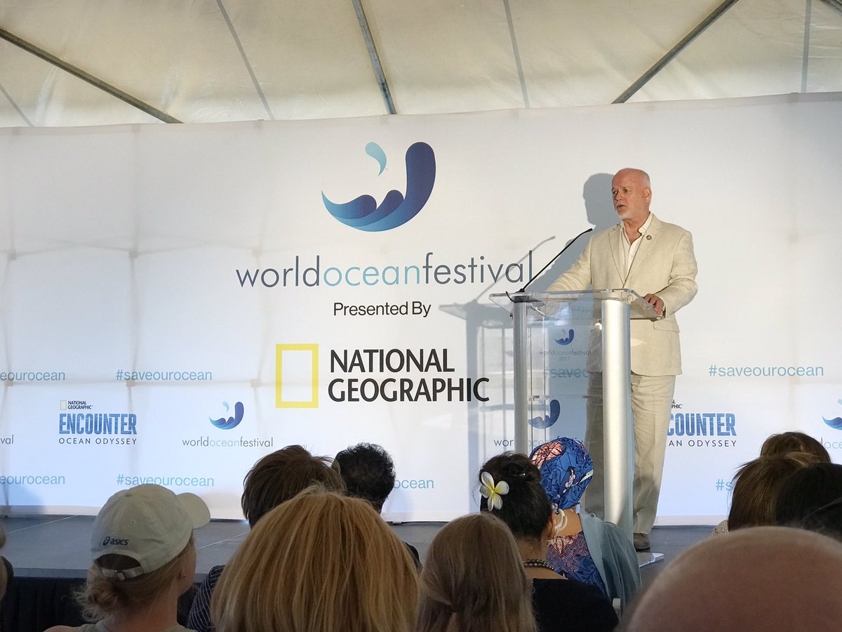 WorldOceanFest's tweet photo. The @UN_PGA, Peter Thomson, is taking the stage for opening remarks at the World Ocean Festival. #saveourocean https://t.co/ez0LQmttrC