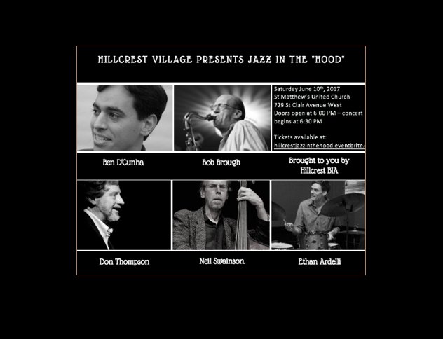 Jazz in the Hood June 10 at St Matthews United, tickets available here > ow.ly/M2qL30chYGh <a href="/joemihevc/">Joe Mihevc</a> @Carolyn_Bennett <a href="/KurtisCoffee/">Kurtis Coffee</a>