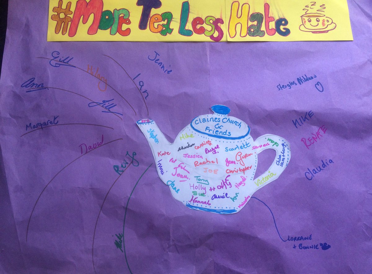 MthrVictoria's tweet photo. Over fifty people @ #MoreTeaLessHate @ClainesChurch from all around the community.Solidarity around the teapot. Fellowship&amp;sharing
#LoveWins https://t.co/djFD2GCRt5