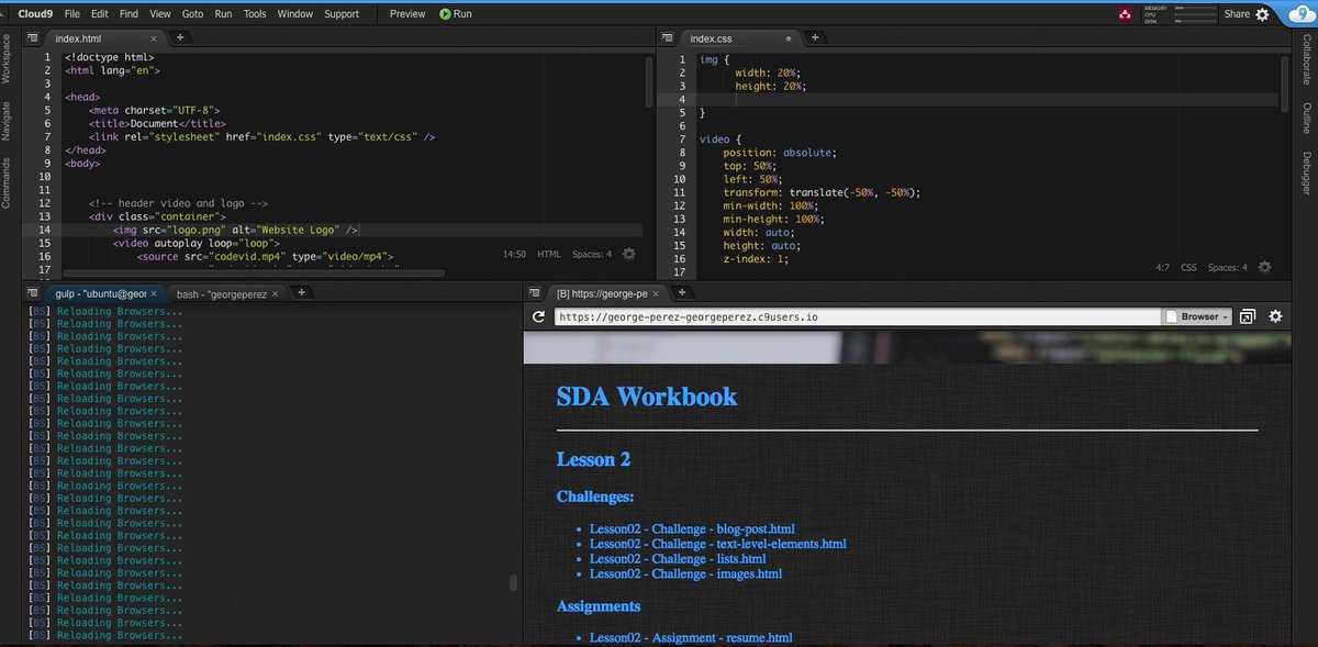gperez1974's tweet photo. Missed Fri. &amp; Sat. post.
Day 7: Working on styling my workbook page.
Day 8: Worked on my Lesson 3 labs.
#100DaysOfCode #beCoding https://t.co/PSBMNLgdhf