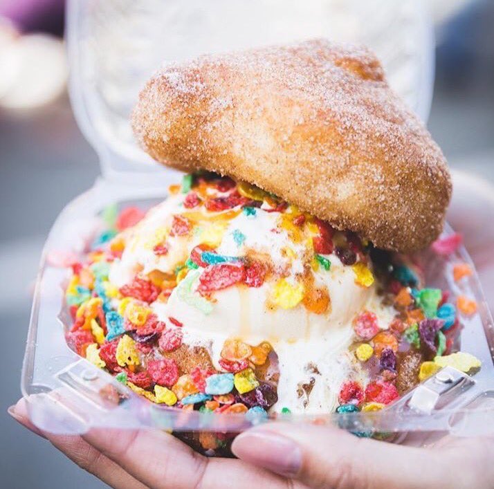 It's true, the #icecream #churro sandwich does exist! Thanks @thenaughtychurro for making this a reality...Taste the goodness at #LAFoodfest