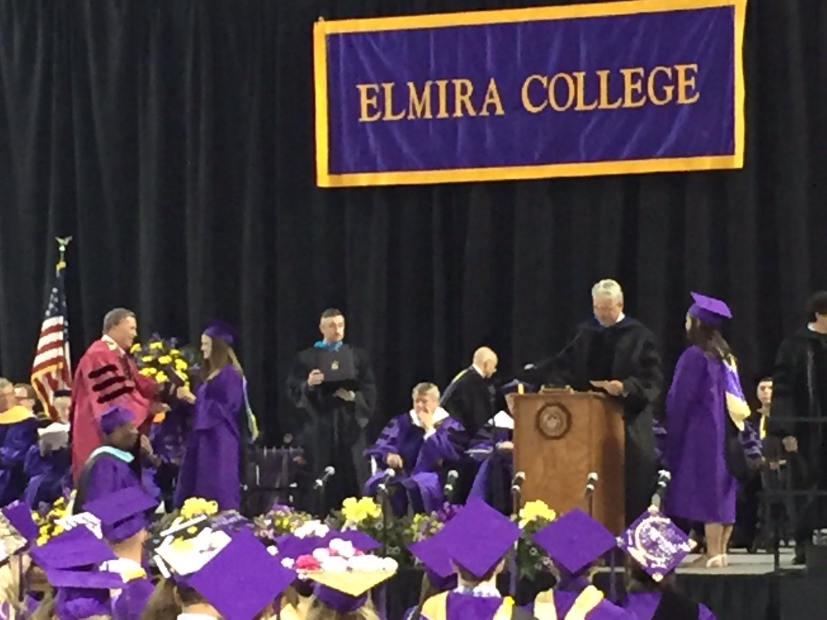 ElmiraCollege's tweet photo. Receiving the Bachelor of Arts and Master of Science and of Education. #ElmiraProud #ECClassof2017 #2017Commencement https://t.co/17HKLDNW0T