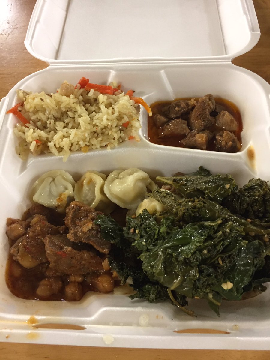 mckayWSB's tweet photo. #sundaybrunch has gone international @BufordHighwayFM #beefgoulash #turkishlamb #russiandumplings #kale #ricepilaf @ArumsFoodFotos https://t.co/0VHMzbu7aE