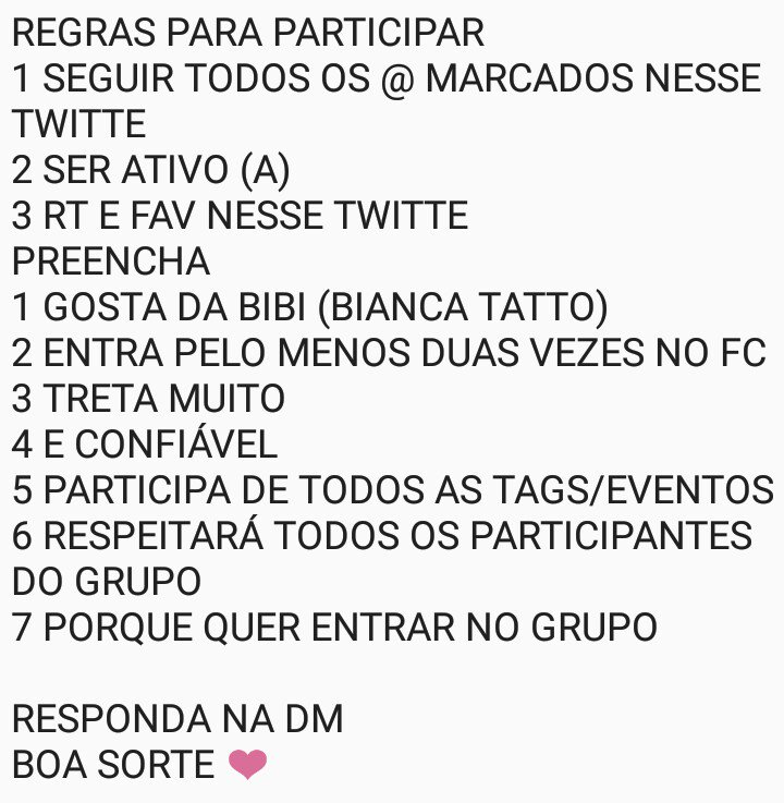 hackeed124's tweet photo. VAGAS ABERTAS 
LEMBRANDO QUALQUER FC PODE ENTRAR MAS TEM QUE GOSTAR DA BIBI 
NO SÁBADO DIA 17 VAMOS ANUNCIAR QUEM ENTROU BOA SORTE ! https://t.co/x17VWQWcDY