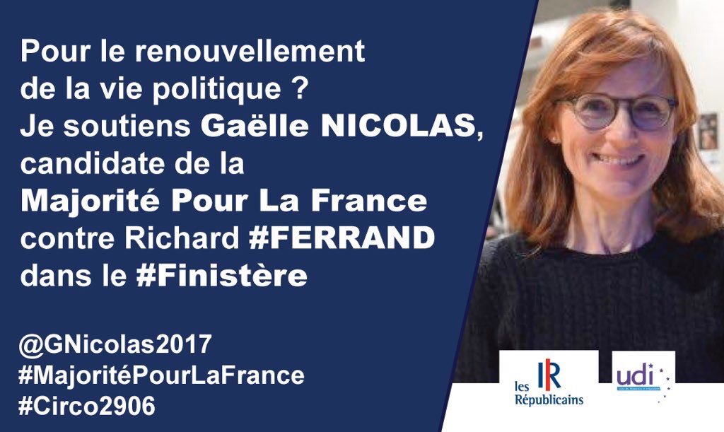 alainhoupert's tweet photo. Amis #Bretons, je soutiens Gaëlle Nicolas, pour une #MajoritePourLaFrance ! https://t.co/1iJInCpoHO