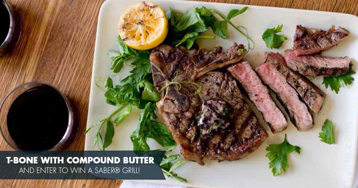 Top your t-bone with compound butter from <a href="/betsylife/">Betsy</a> and enter the #SABERGrillGiveaway worth $1300! Hurry-ends 6/7: bit.ly/2ssNc8U