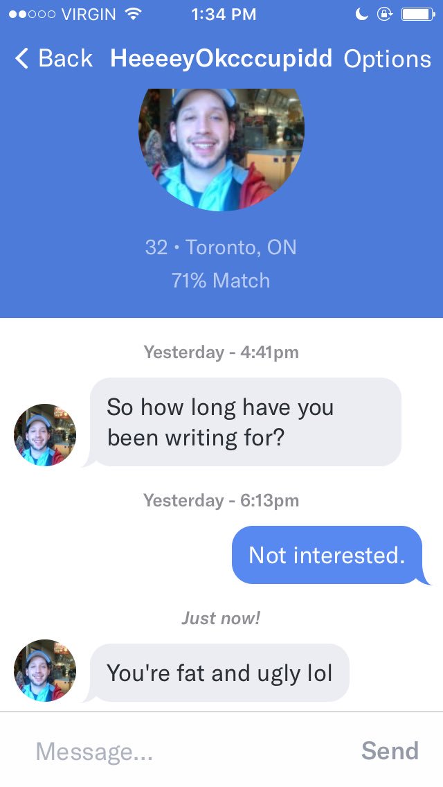 sarathofkhan's tweet photo. Sometimes I feel like #OKCupid would be way better if it weren't for the men. 😒 #MasculinitySoFragile https://t.co/oLnxOXGOv5