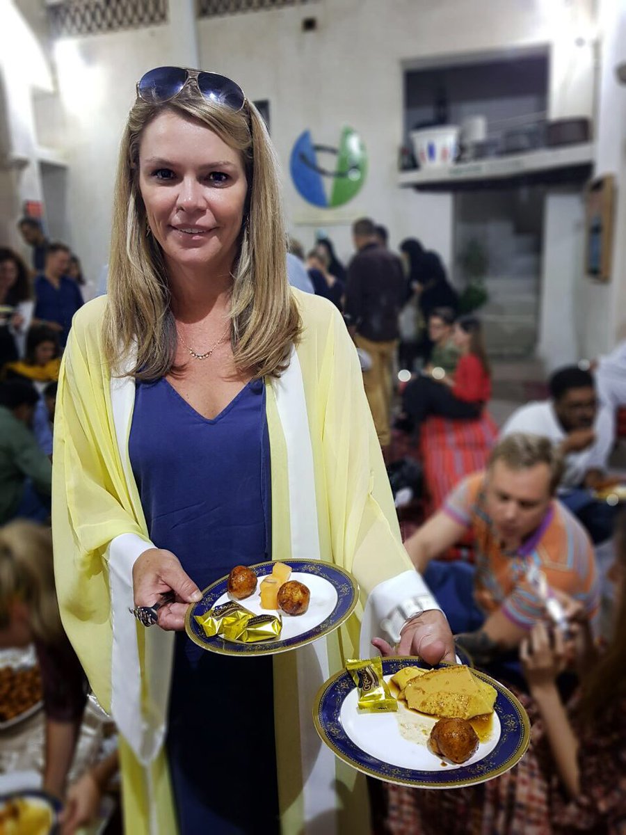 smccudubai's tweet photo. Sharing traditional #Emirati sweets #opendoorsopenminds #iftar Thanks #chocodates for your generous donation of dates to share! https://t.co/Jq2qEVXAud
