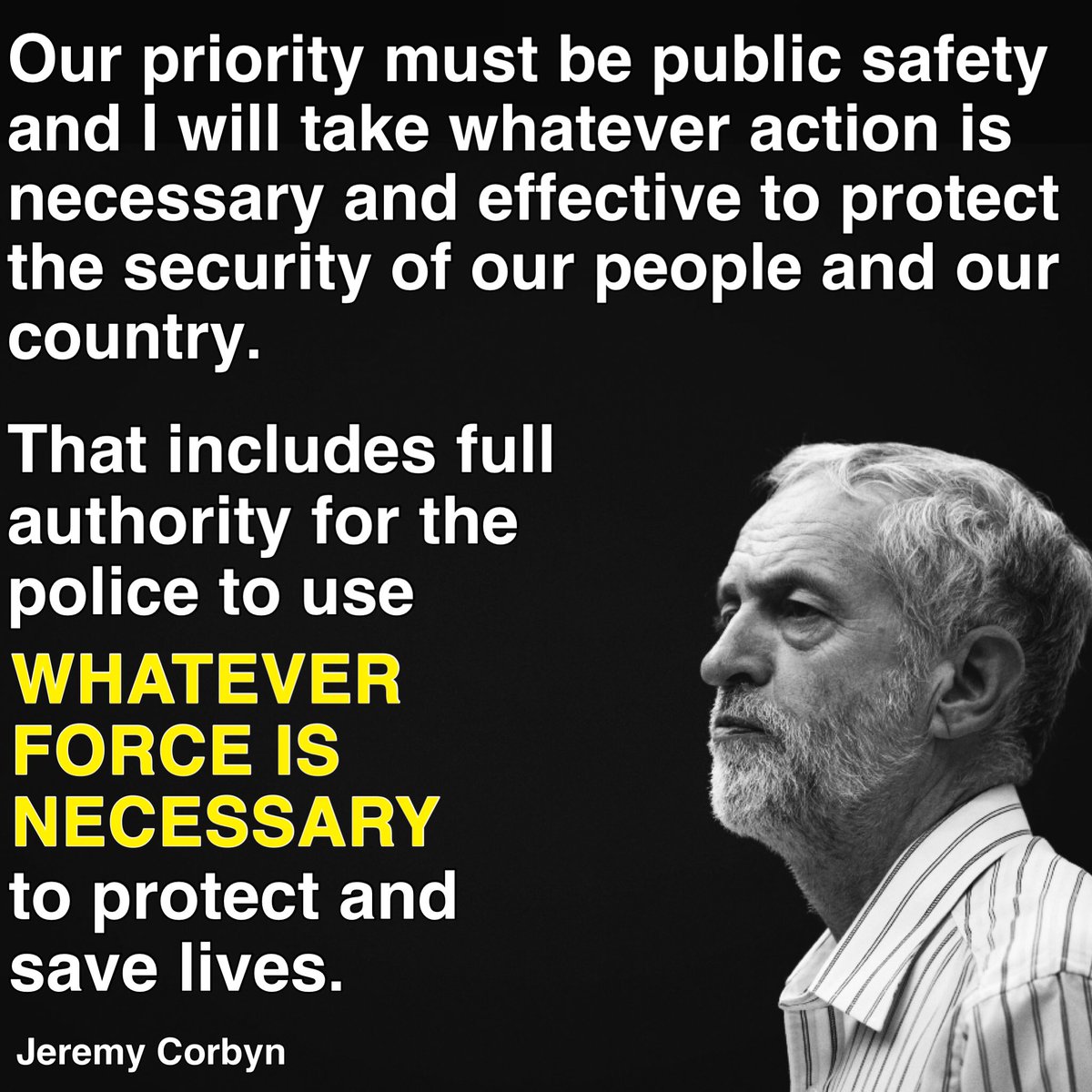 This is from Jeremy Corbyn speaking now. Not sure the right-wing media will report this because it batters their smears. #EnoughIsEnough