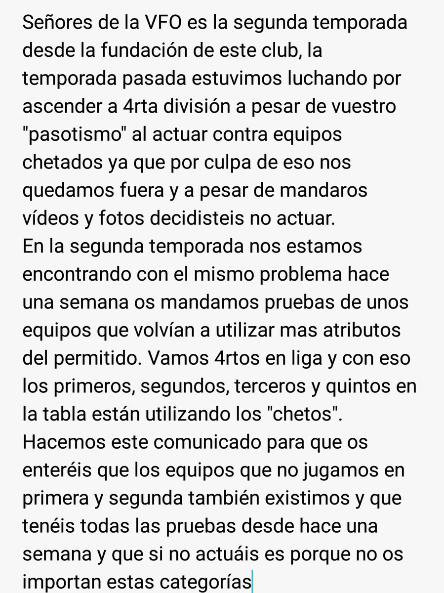 eSportsSTL's tweet image. Solo pedimos justicia para todos,por una competición limpia.. #PorunaVFOlimpiadechetos @VFOspain_ps @VFOspain @JuanmaViera27