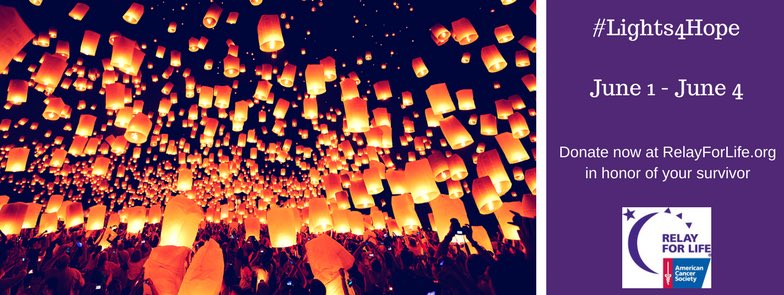ManhattanRelay's tweet photo. Today is #NCSD2017 - a celebration of the nearly 15.5 million survivors THRIVING after a cancer diagnosis. Let’s #Lights4Hope! https://t.co/3yos7NYQ0a