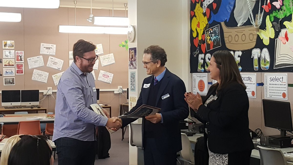 CampsiePS's tweet image. Congratulations Mr Brian Dill Principal Drummoyne PS - 40yrs service presented by @KathyPowzun &amp;amp; former student @3EN4EN Mr Fox