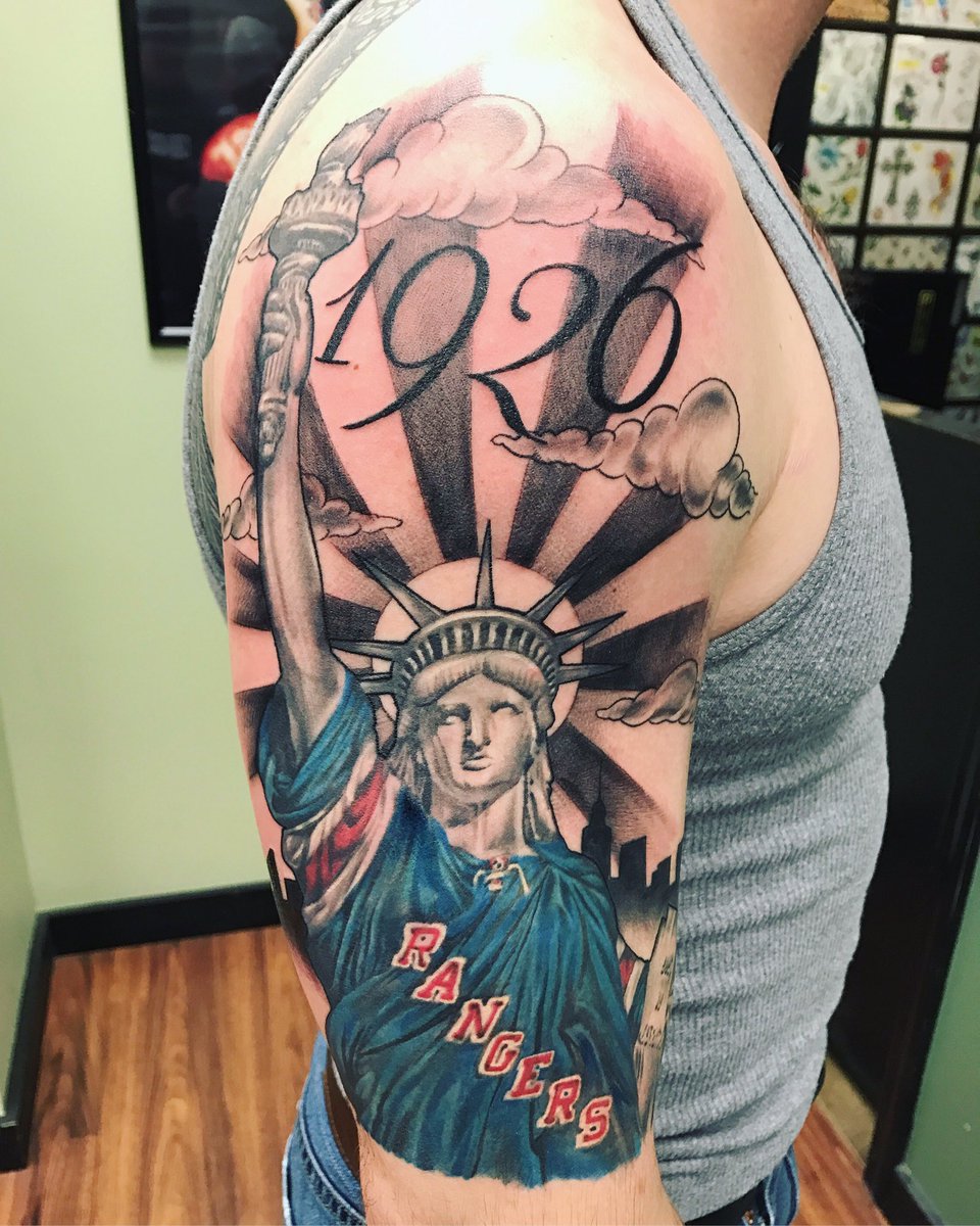 New York Rangers Lady Liberty tattoo New york rangers logo, Tattoos, Liberty tattoo