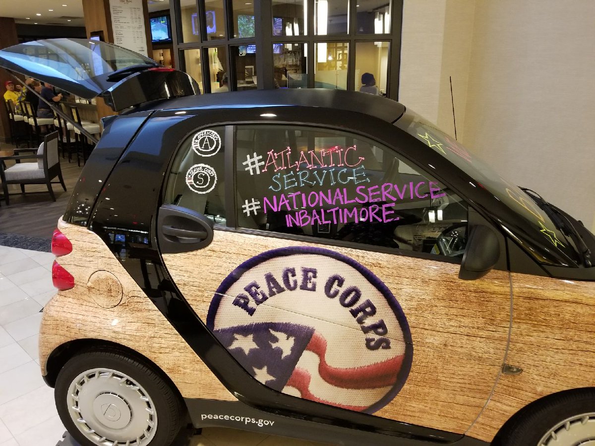 MarylandGOSV's tweet photo. The @PeaceCorps #PeaceCar is here!
#AtlanticService #NationalServiceinBaltimore https://t.co/aQxpWixGPD