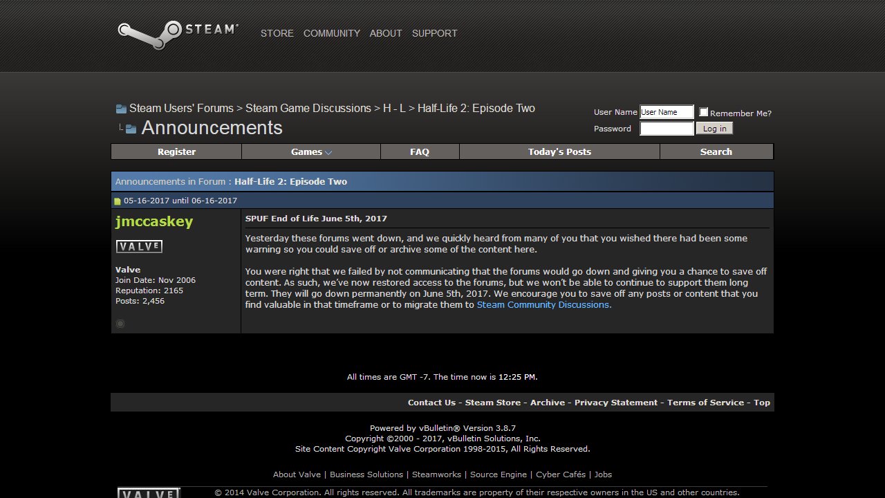 ValveTime on X: Steam Users' Forums will go down permanently