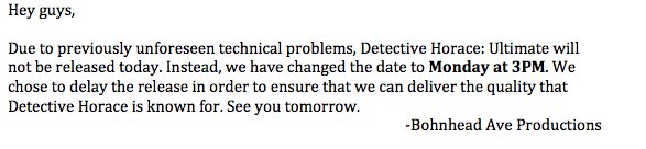 BoneheadAveProd's tweet photo. On a more serious note, here's a letter about the delay: https://t.co/CH8rJ2v9wO
