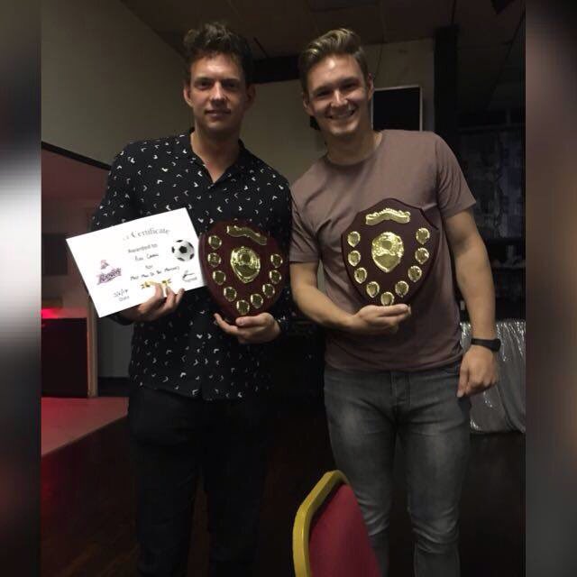 DuffsFC's tweet photo. Great day yesterday @ACahill91 picking up players player 🏆@JrTooze picking up player of the year 🏆 🐔⚽️ #cockadoodledoo https://t.co/Yfm4aYTpfr