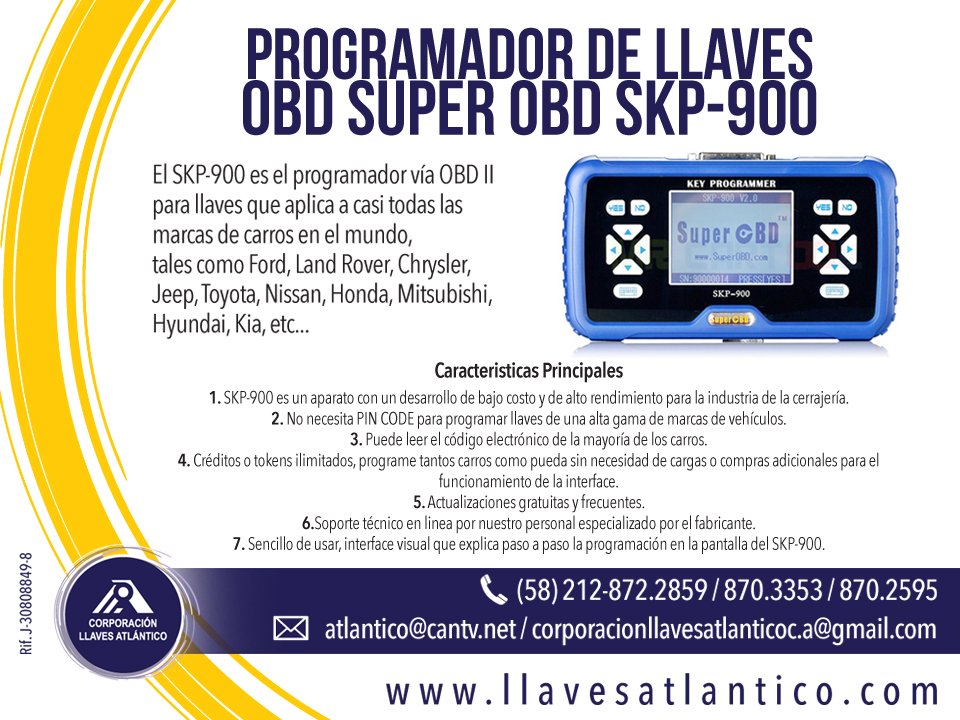 AtlanticoVen's tweet image. Programador de llaves de vehículos Super OBD SKP-900 #SKP900 #cerrajeria #ferreteria #programacionautomotriz #4Jun