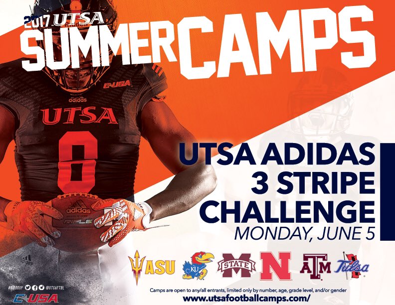 I want to invite all defensive lineman to our adidas 3 stripe camp tomorrow on 6/5. Walk up registration begins at 9:30-11. 40$ per camper.