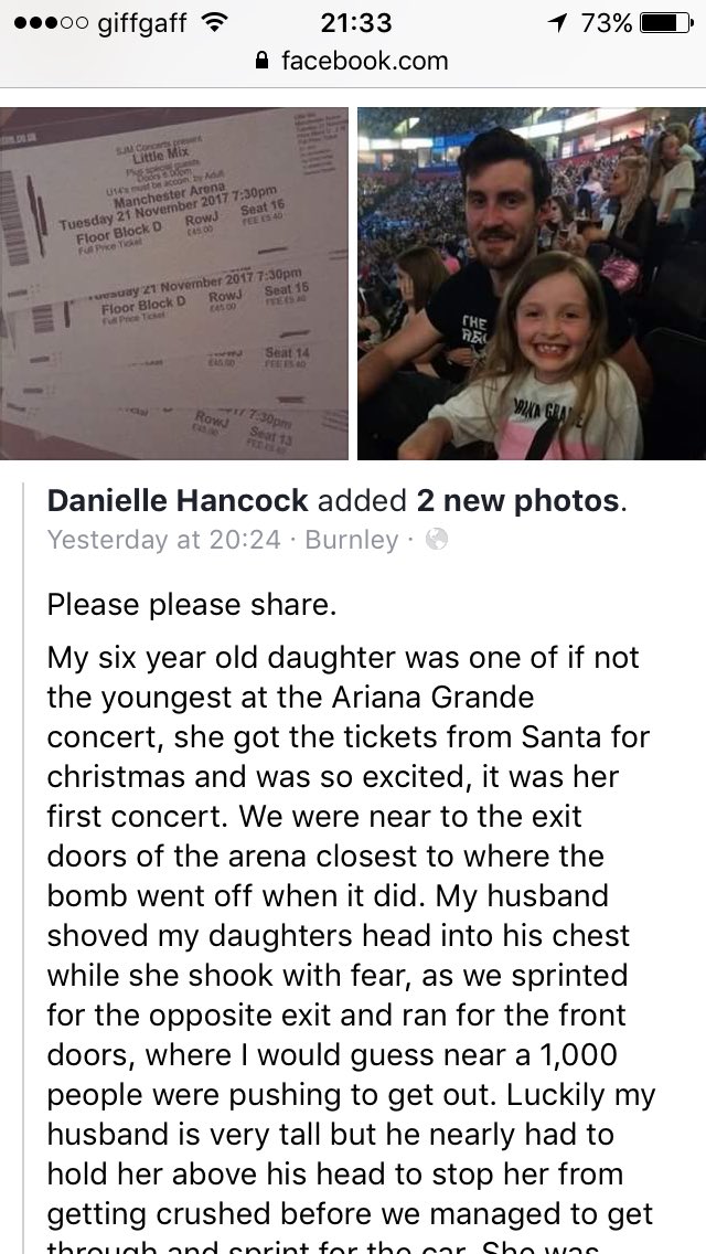 pmarieBC's tweet photo. @LittleMix please could you take time to read this, little girl is scared to go to MEN arena but really really wants to see you #onelove https://t.co/UAr1JzwZa4