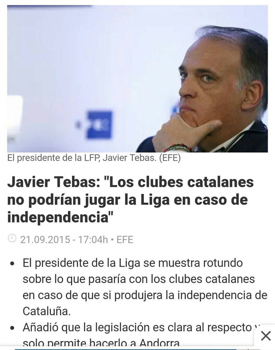 Fredy_ajs's tweet photo. Sr. @KRLS le adjunto declaraciones del presidente de la liga española 
Me puede explicar su alegría por el ascenso del Gerona??
#MundoIndepe https://t.co/mcFV0OE88W