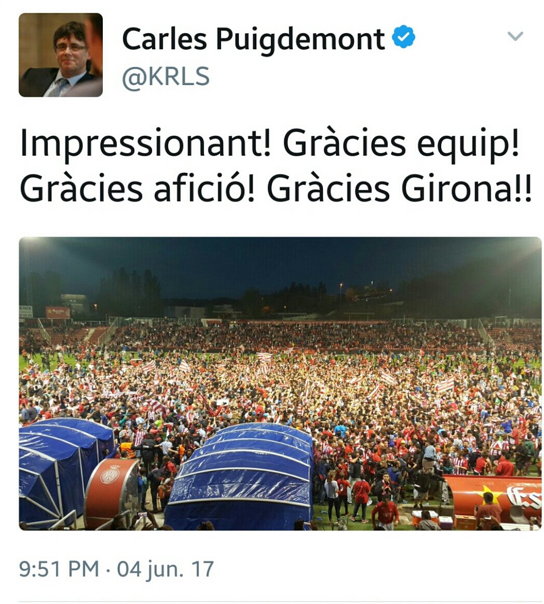 Fredy_ajs's tweet photo. Sr. @KRLS le adjunto declaraciones del presidente de la liga española 
Me puede explicar su alegría por el ascenso del Gerona??
#MundoIndepe https://t.co/mcFV0OE88W