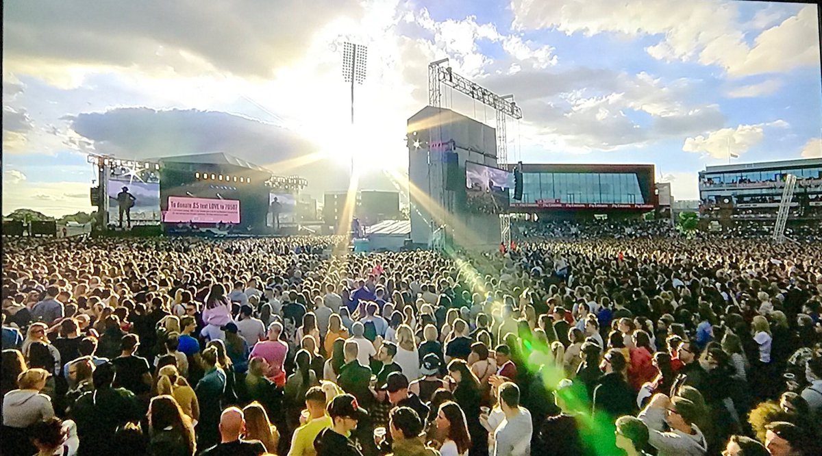 Those 22 angels we lost, they're shining down across this whole crowd. #OneLoveManchester