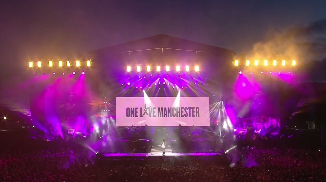 bocaregrets's tweet photo. "Music is meant to heal us, to bring us together &amp; to make us happy. so that is what it will continue to do for us." ❤️ #OneLoveManchester https://t.co/EprI10hif4