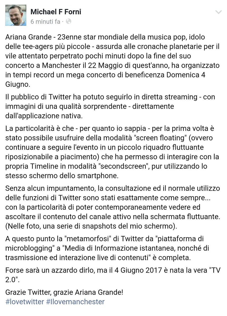 MichaelForni's tweet photo. E se il 4.6.17 avessimo scoperto la TV 2.0?
@twitter #lovetwitter #TV20
https://t.co/gDcZToQnRB
@franzrusso #intimeblog @framarin interessa? https://t.co/aYHcw0ZLuO