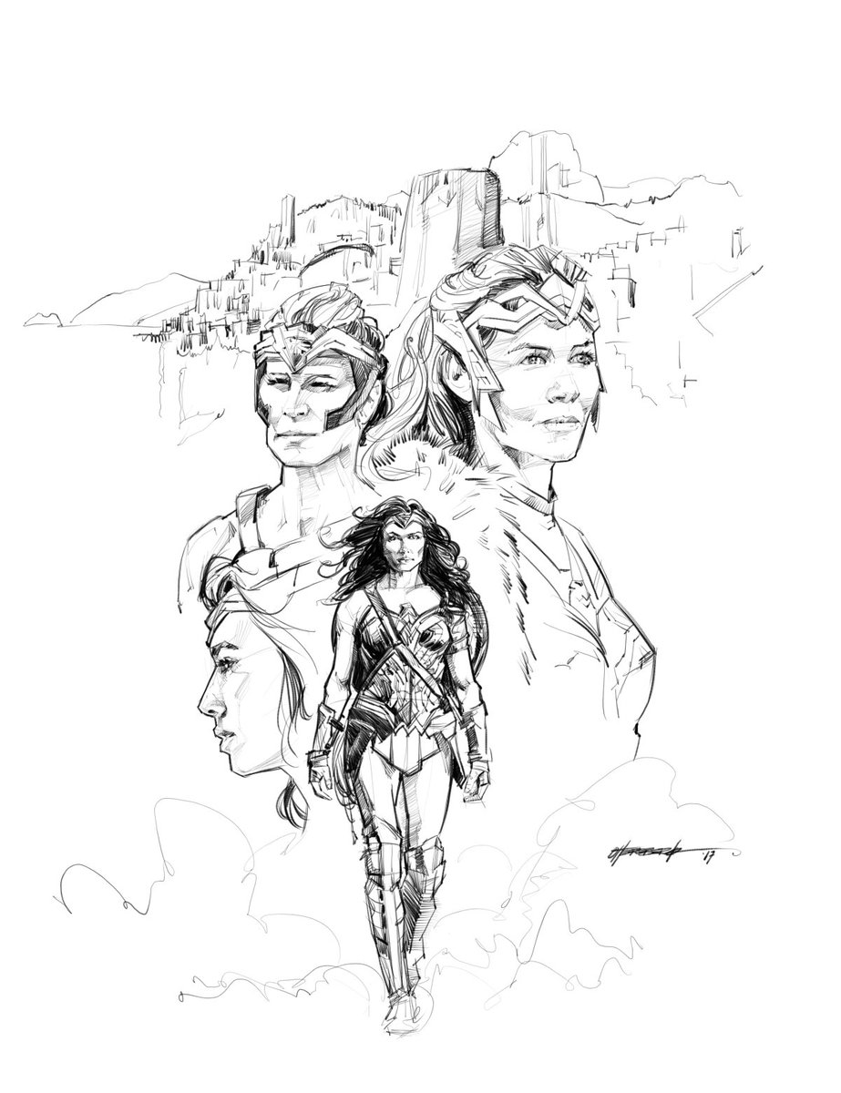 KarlOttersberg's tweet image. WIP-Tardy tribute for #WonderWonderDay. #WonderWomanMovie #RobinWright #ConnieNielsen #GalGadot