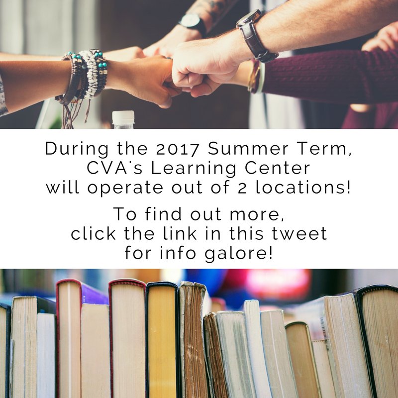 Taking summer courses with CVA? Need some space to find your pace? CVA's Learning Center is just the place! tinyurl.com/y7angbsx